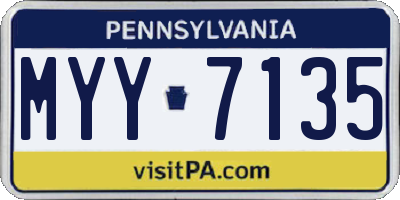 PA license plate MYY7135