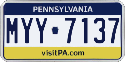 PA license plate MYY7137