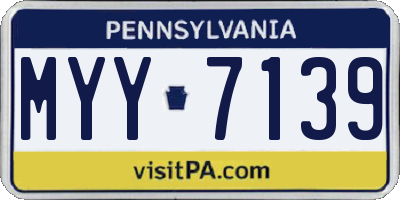 PA license plate MYY7139