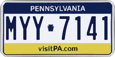 PA license plate MYY7141