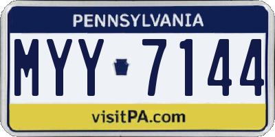 PA license plate MYY7144