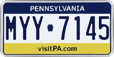 PA license plate MYY7145