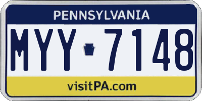 PA license plate MYY7148