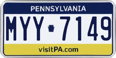 PA license plate MYY7149