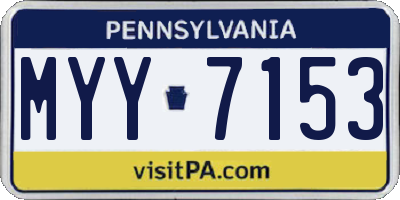 PA license plate MYY7153