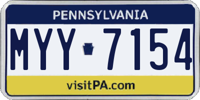 PA license plate MYY7154