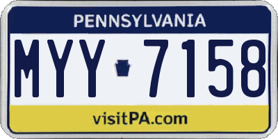 PA license plate MYY7158