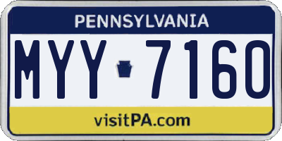 PA license plate MYY7160