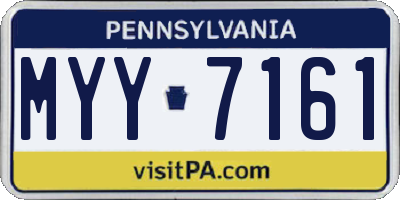 PA license plate MYY7161