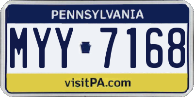 PA license plate MYY7168