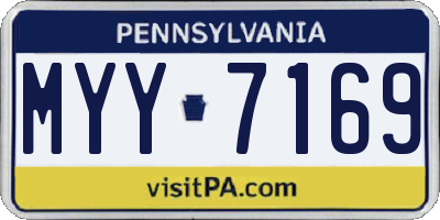 PA license plate MYY7169