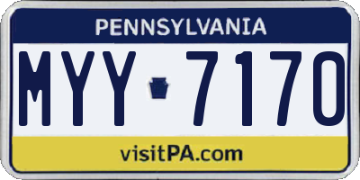 PA license plate MYY7170
