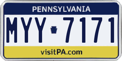 PA license plate MYY7171