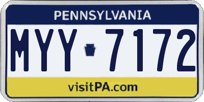 PA license plate MYY7172
