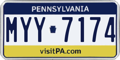 PA license plate MYY7174