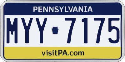 PA license plate MYY7175