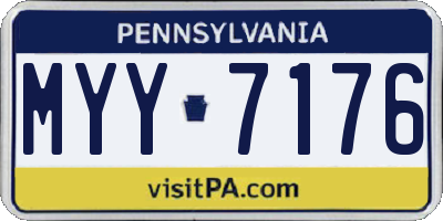 PA license plate MYY7176