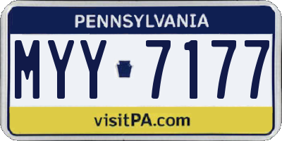 PA license plate MYY7177