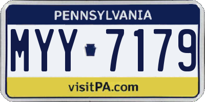 PA license plate MYY7179