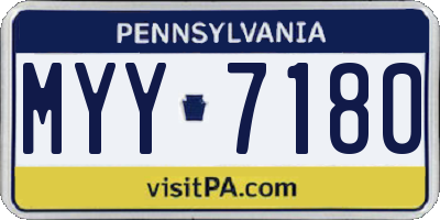 PA license plate MYY7180