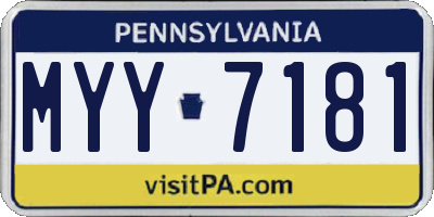 PA license plate MYY7181