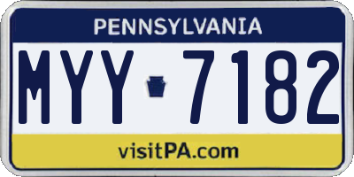 PA license plate MYY7182