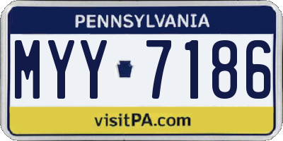 PA license plate MYY7186