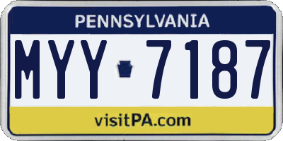 PA license plate MYY7187