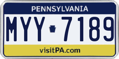 PA license plate MYY7189