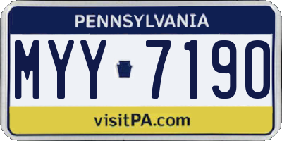 PA license plate MYY7190