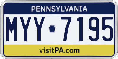 PA license plate MYY7195