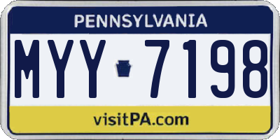 PA license plate MYY7198
