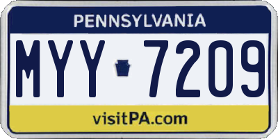 PA license plate MYY7209