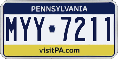 PA license plate MYY7211