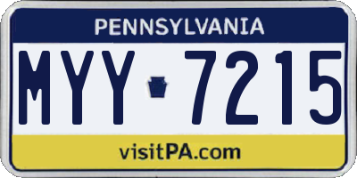 PA license plate MYY7215