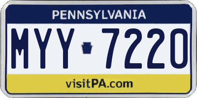 PA license plate MYY7220