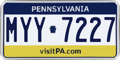 PA license plate MYY7227
