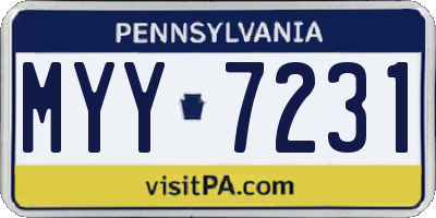PA license plate MYY7231