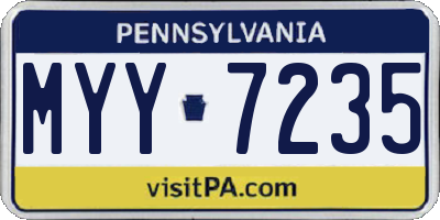 PA license plate MYY7235