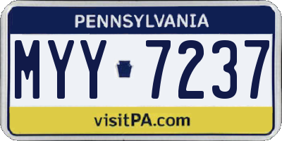 PA license plate MYY7237