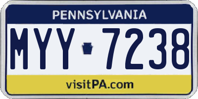 PA license plate MYY7238