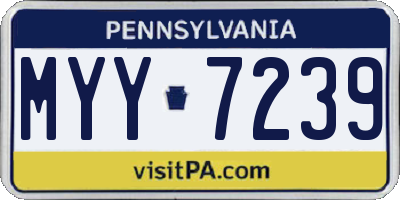 PA license plate MYY7239