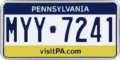 PA license plate MYY7241