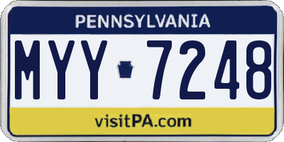 PA license plate MYY7248
