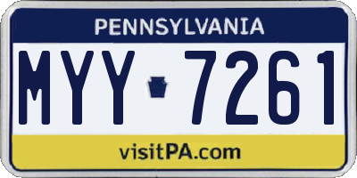 PA license plate MYY7261