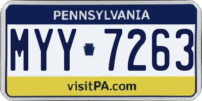 PA license plate MYY7263