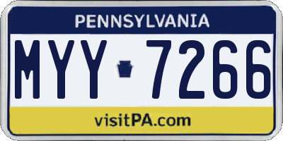 PA license plate MYY7266