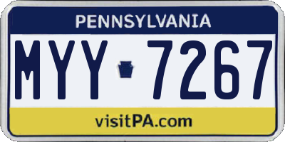 PA license plate MYY7267