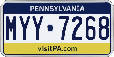 PA license plate MYY7268