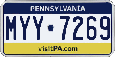 PA license plate MYY7269